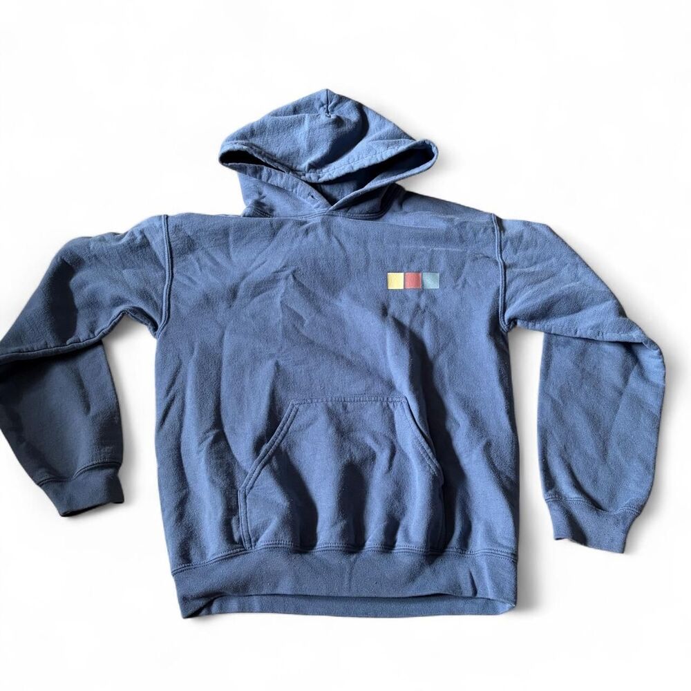 Shawn Mendes Winter 2018 Navy Blue Floral Colorblock Hoodie Small
